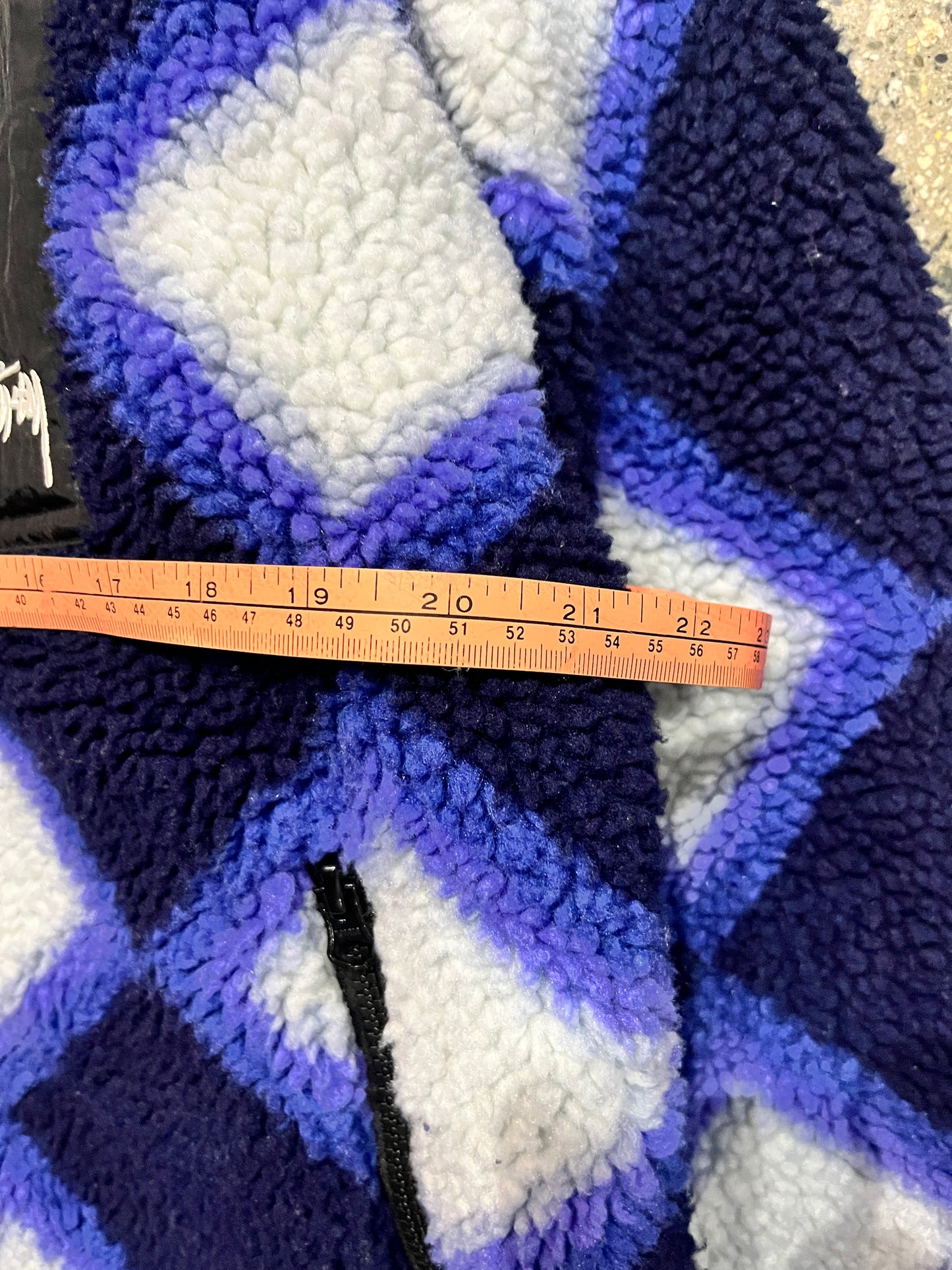 (M) Stussy Reversible Fleece Purple Diamond