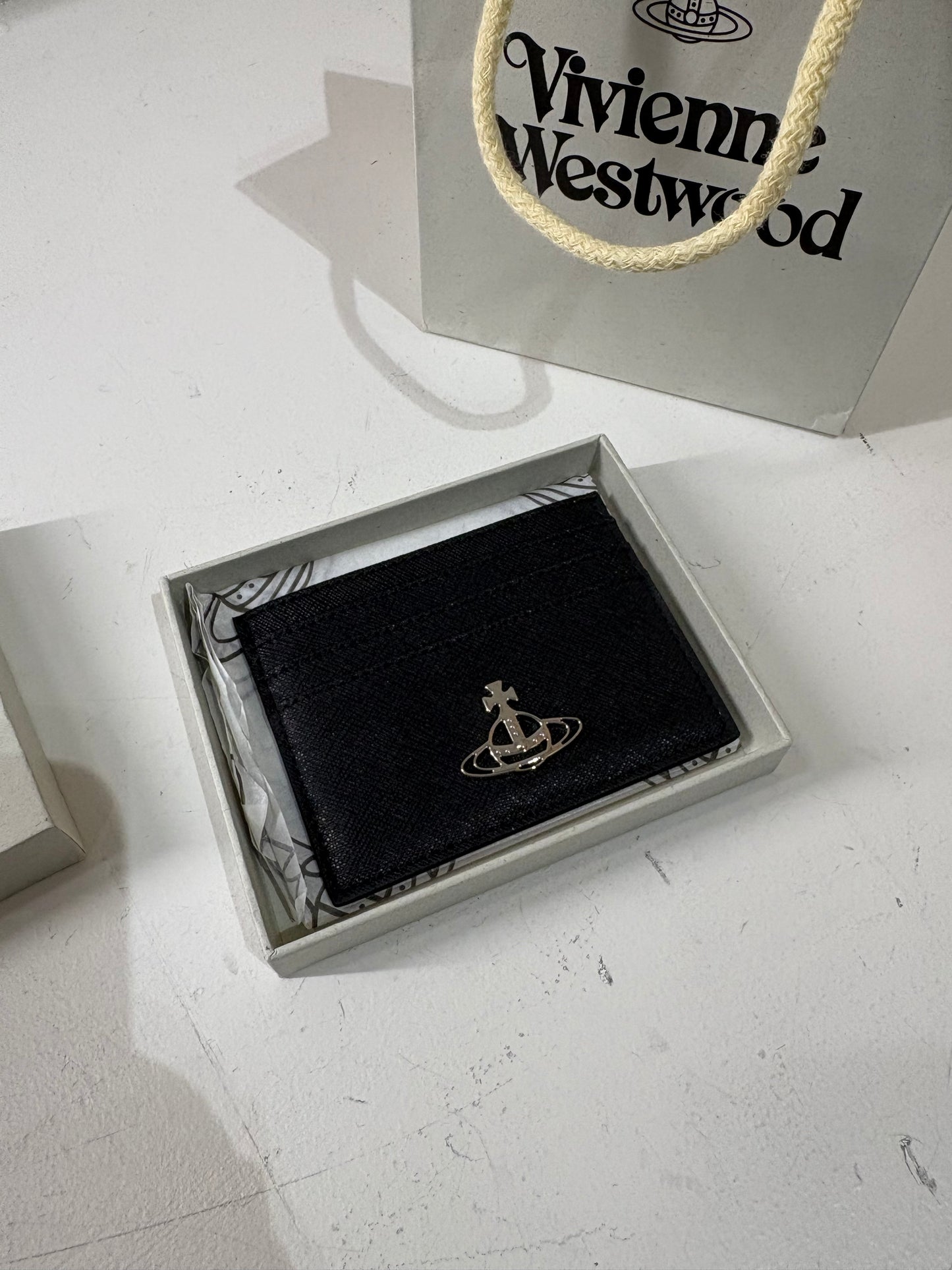 (OS) Vivienne Black Leather Cardholder