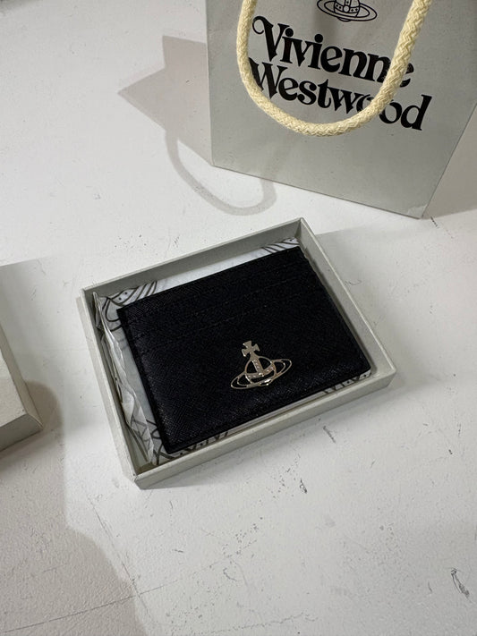 (OS) Vivienne Black Leather Cardholder