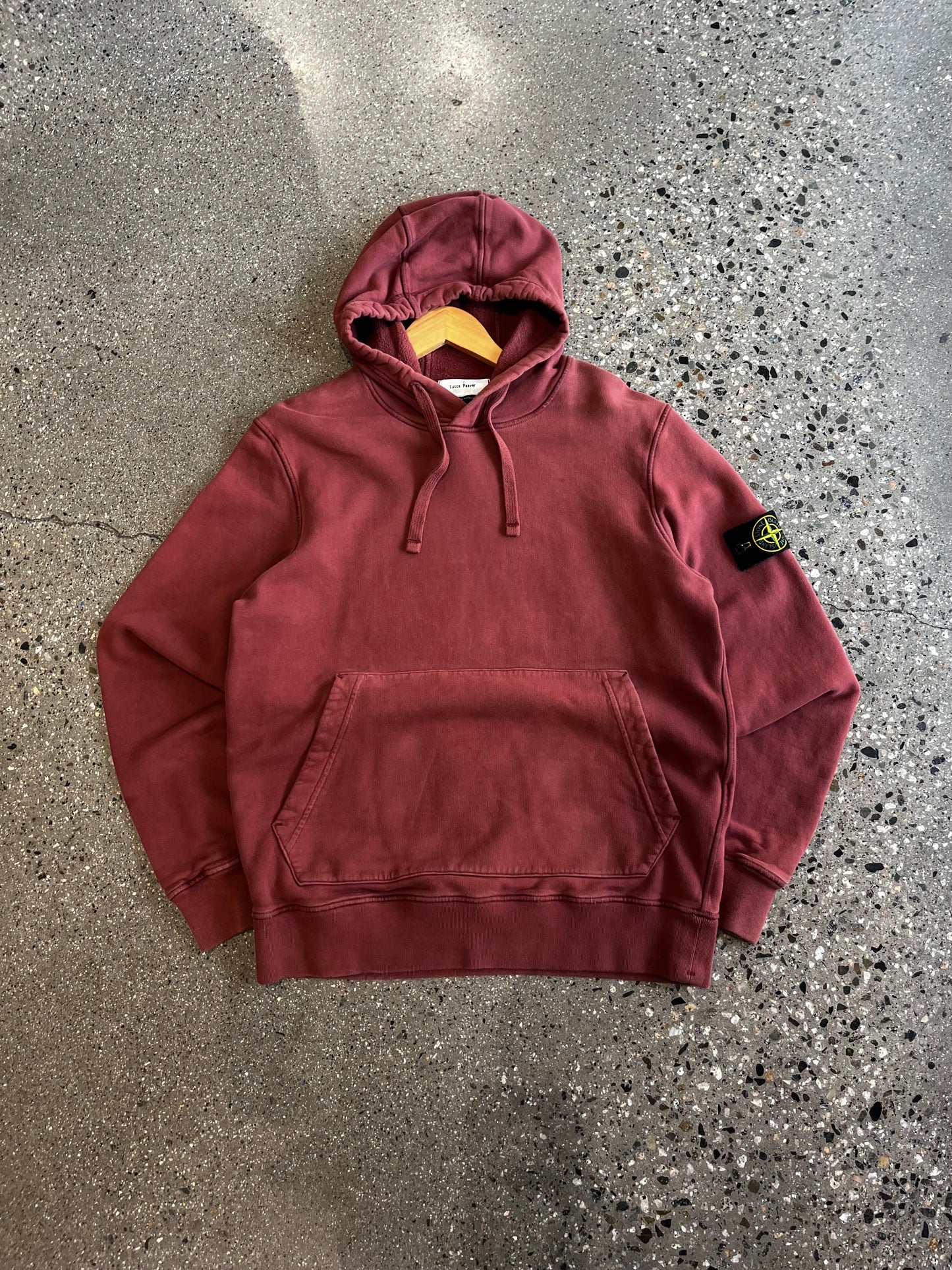 (M) Stone Island Burgundy Hoodie