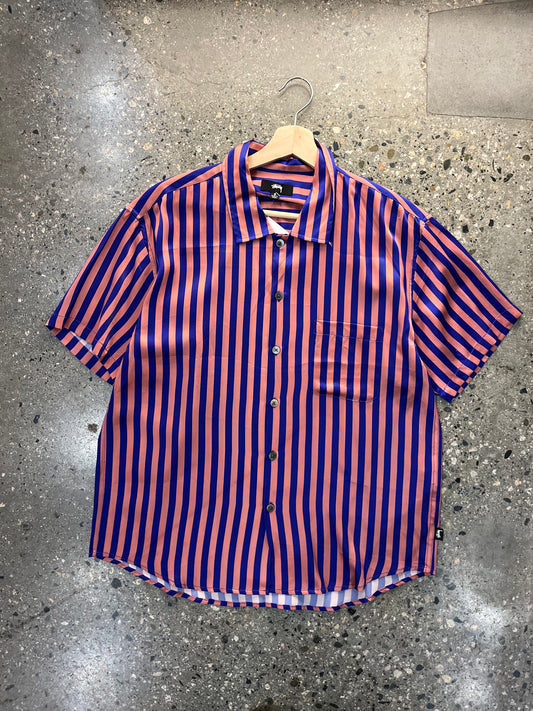 (S) Stussy Silky Striped Button Up