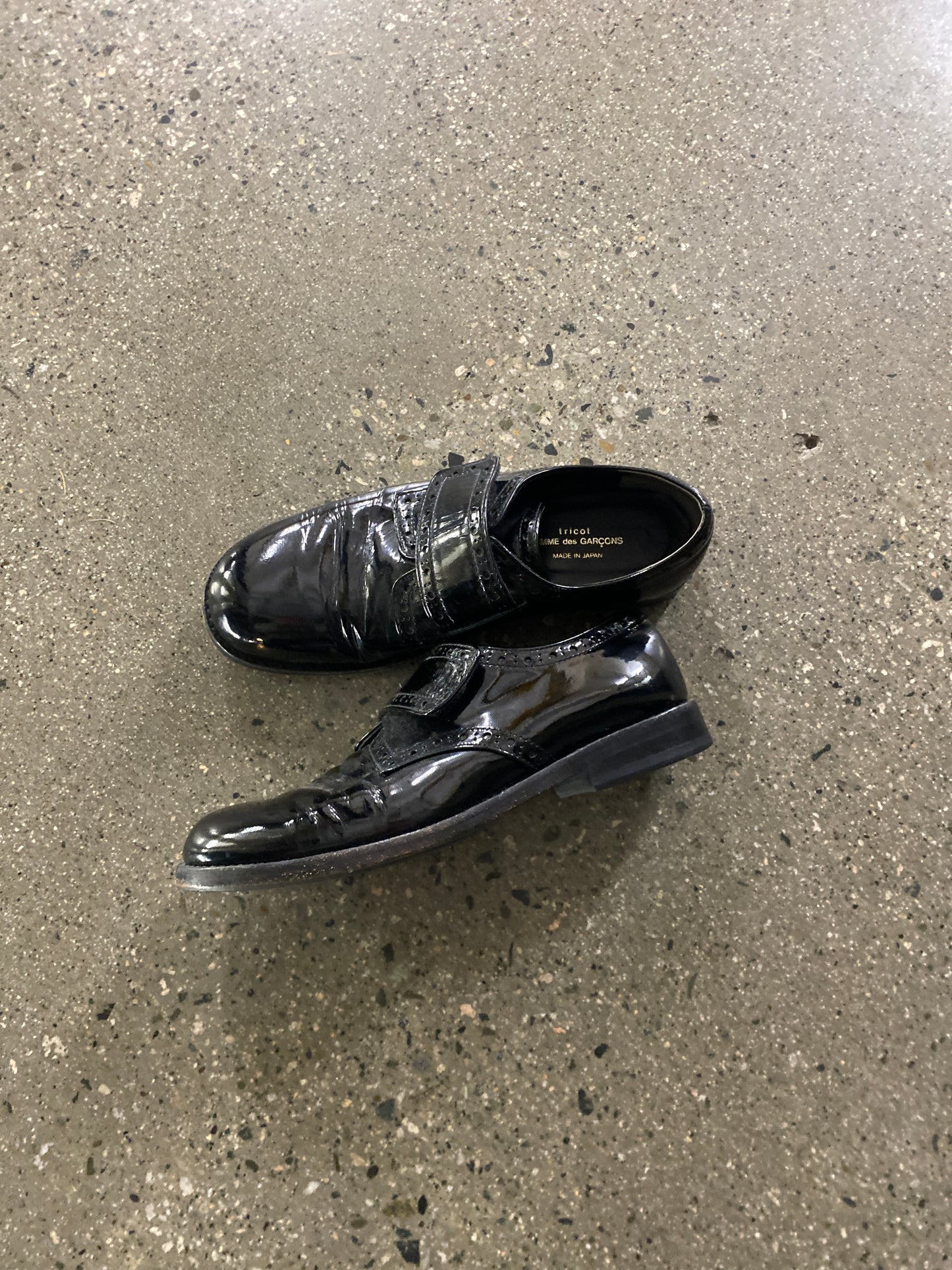 (Womens 5.5) Comme Des Garcon Tricot Patent Leather Shoe