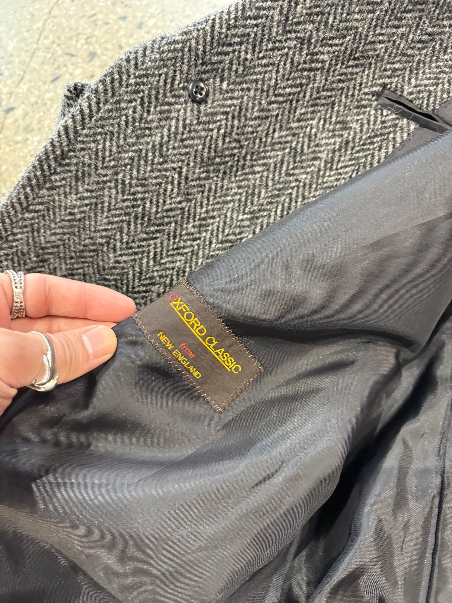 (XL) Vintage Harris Tweed Overcoat Blazer