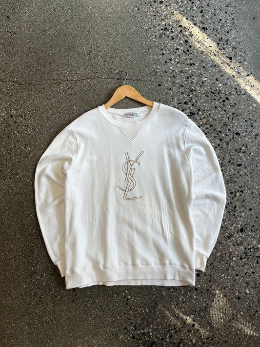 (Medium) white ysl crew