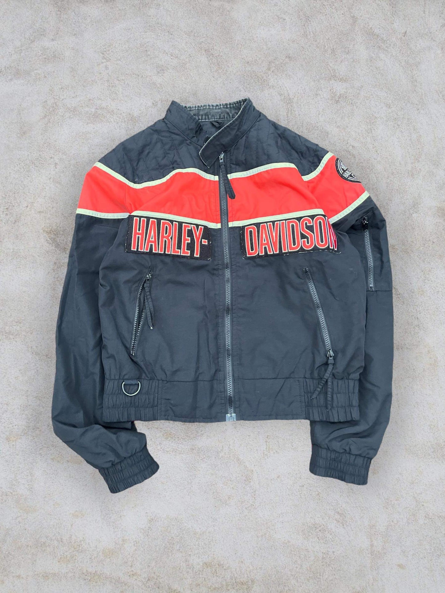 (S) Vintage Harley Davidson Moto Jkt