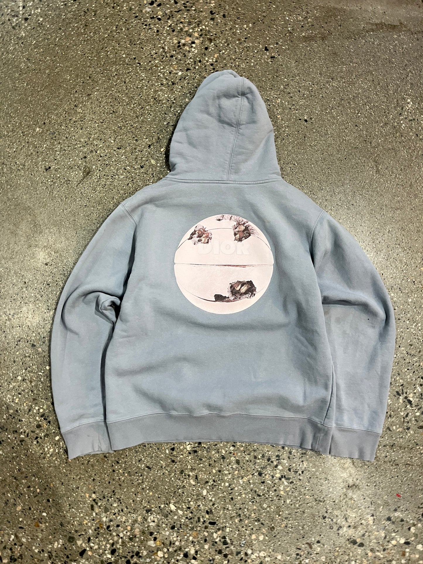 (L) Authentic Christian Dior x Daniel Arsham Blue Hoodie