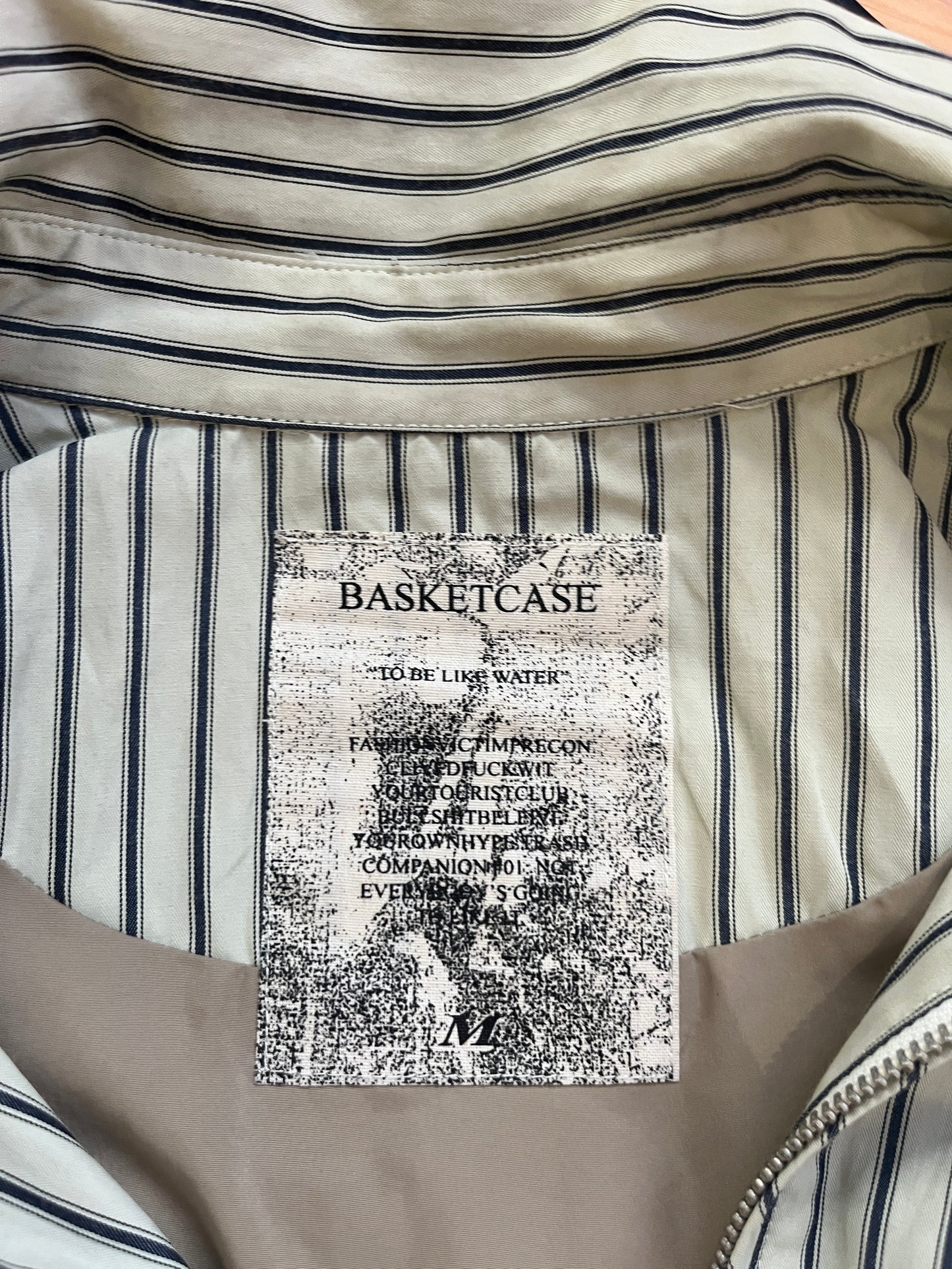 (M) Basketcase Gallery Striped Cropped Jacket