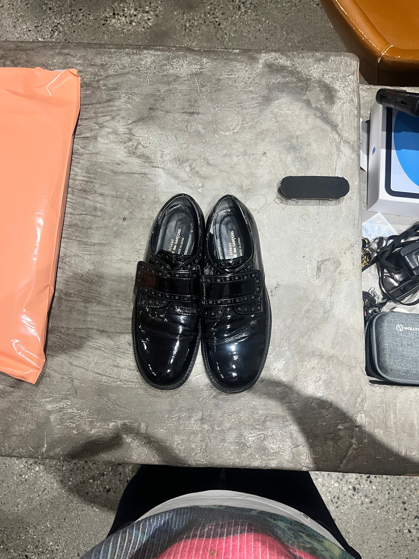 (Womens 5.5) Comme Des Garcon Tricot Patent Leather Shoe