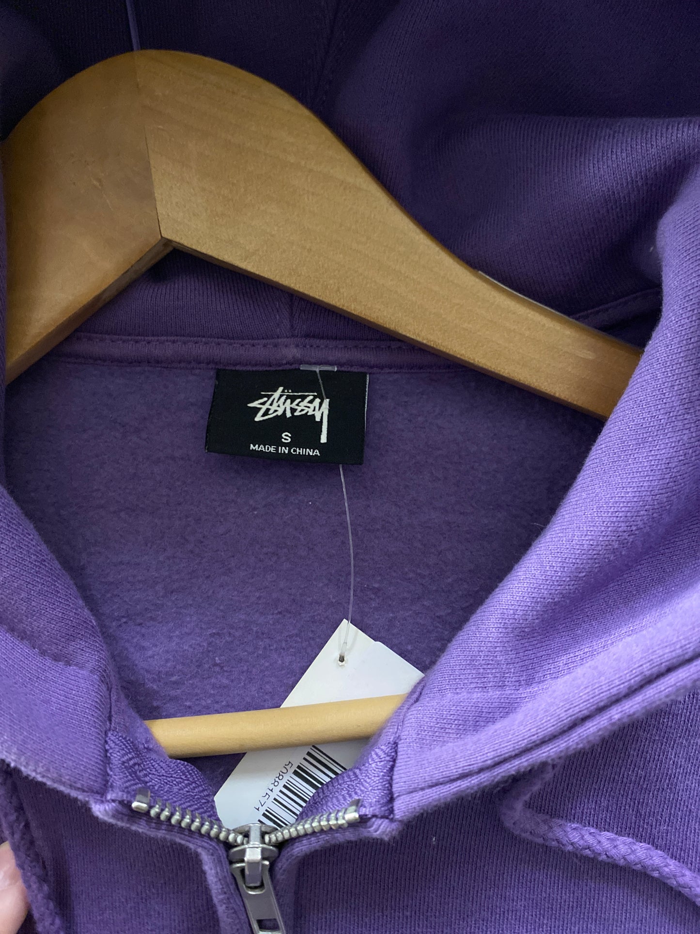 (S) Stussy Purple Vancouver Chapter Zip Up ( some oil stains )