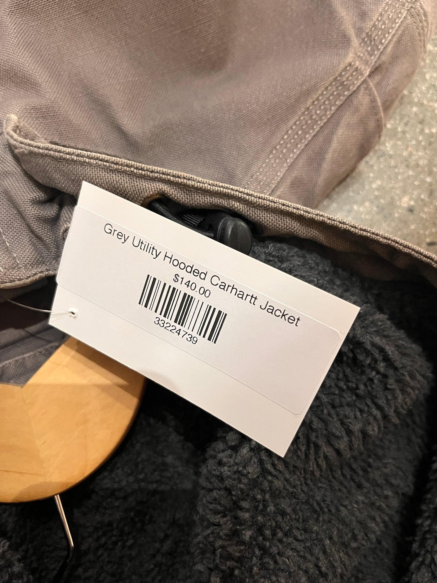 (L) Grey Utility Hooded Carhartt Jacket