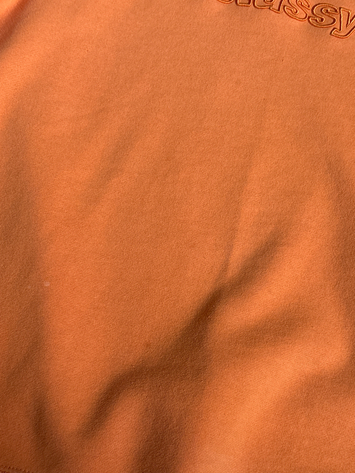 Orange Tonal Logo Stussy Crewneck