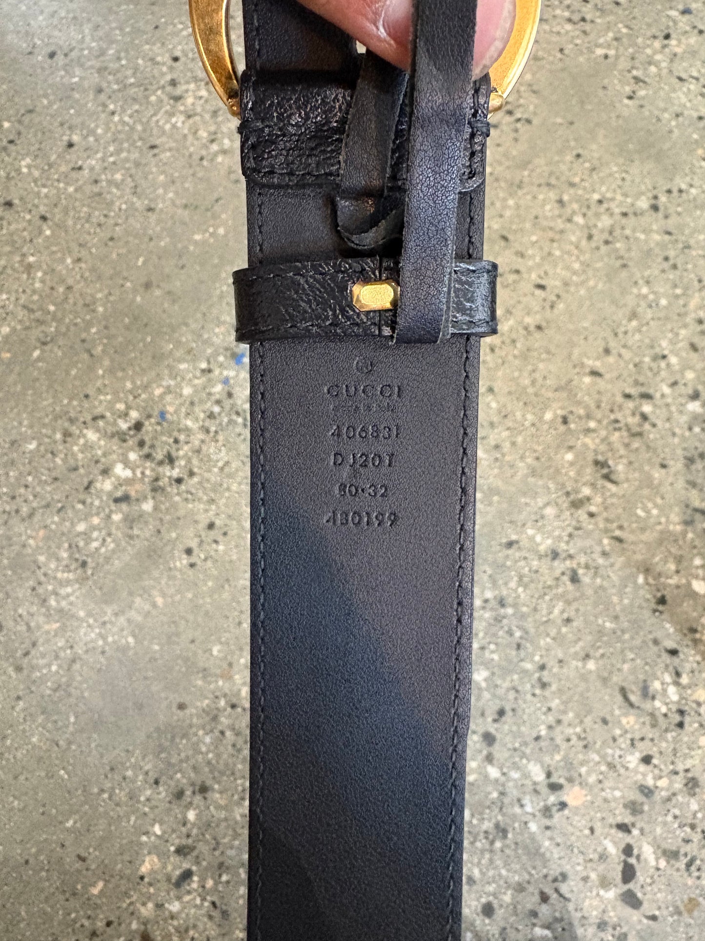 (30”-32”) Older Gucci Gold Genuine Leather Belt