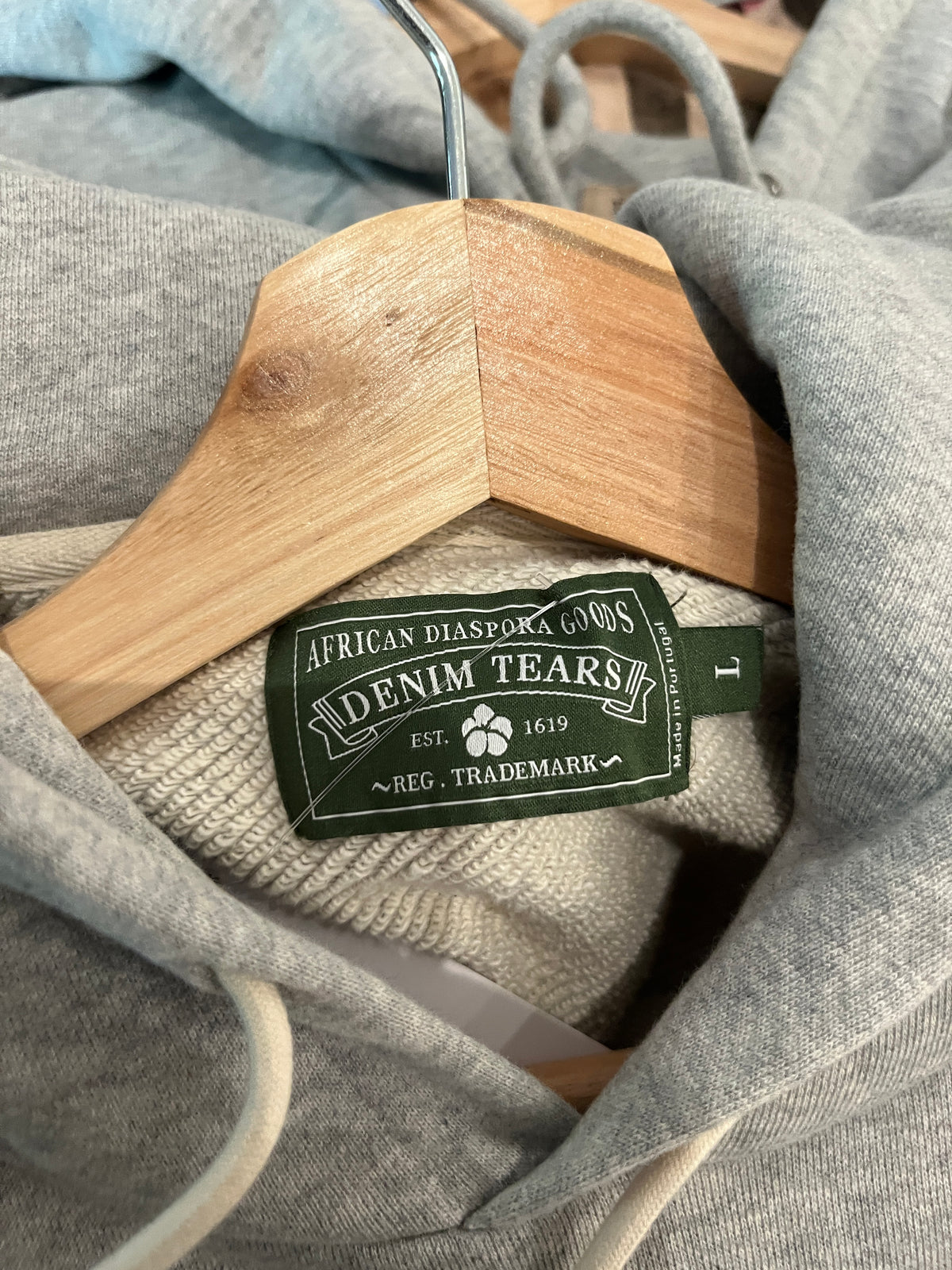 (L) Grey Denim Tears Hoodie