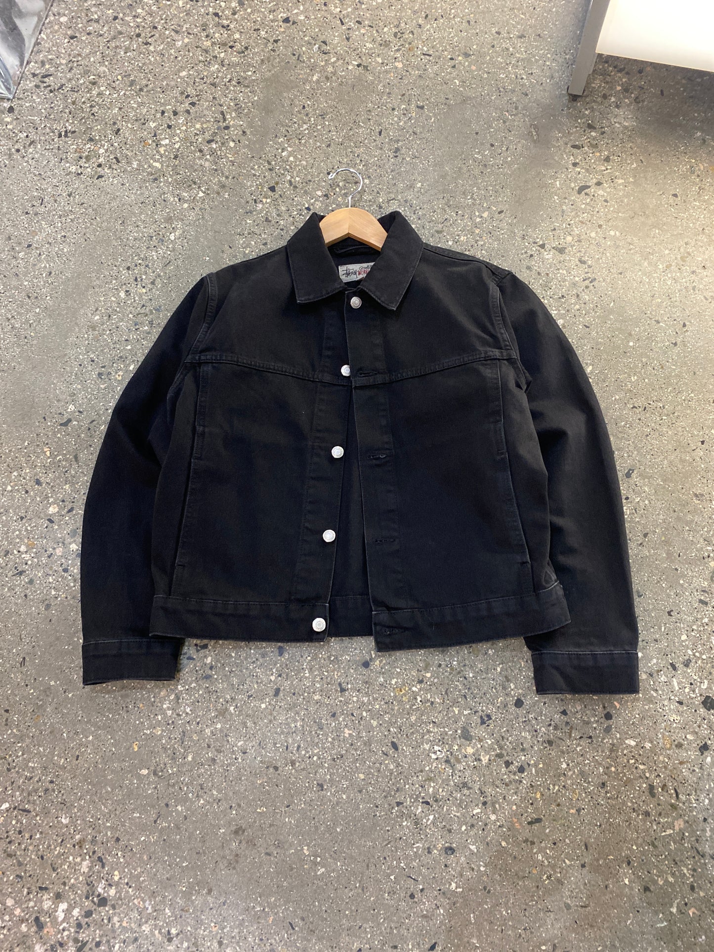 (S) Stussy Black Workgear Denim Jacket