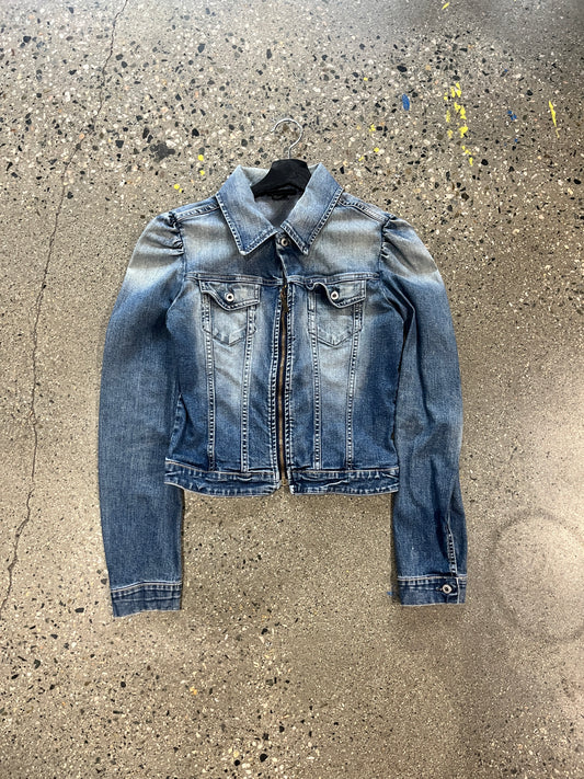 (Womens S) Diesel Womens Cropped Denim Jacket
