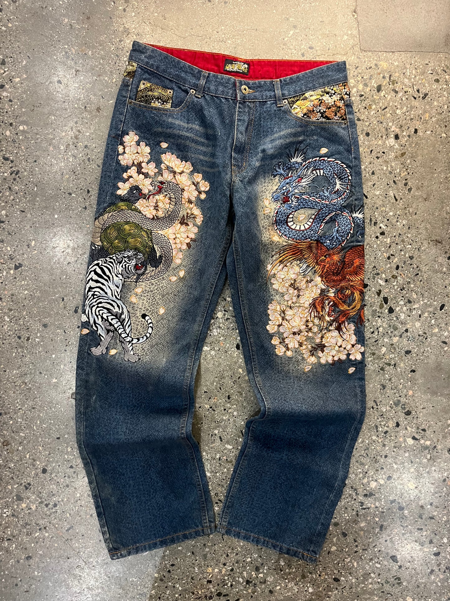 (W35”) Japanese Bukkirabou Embroidered Denim