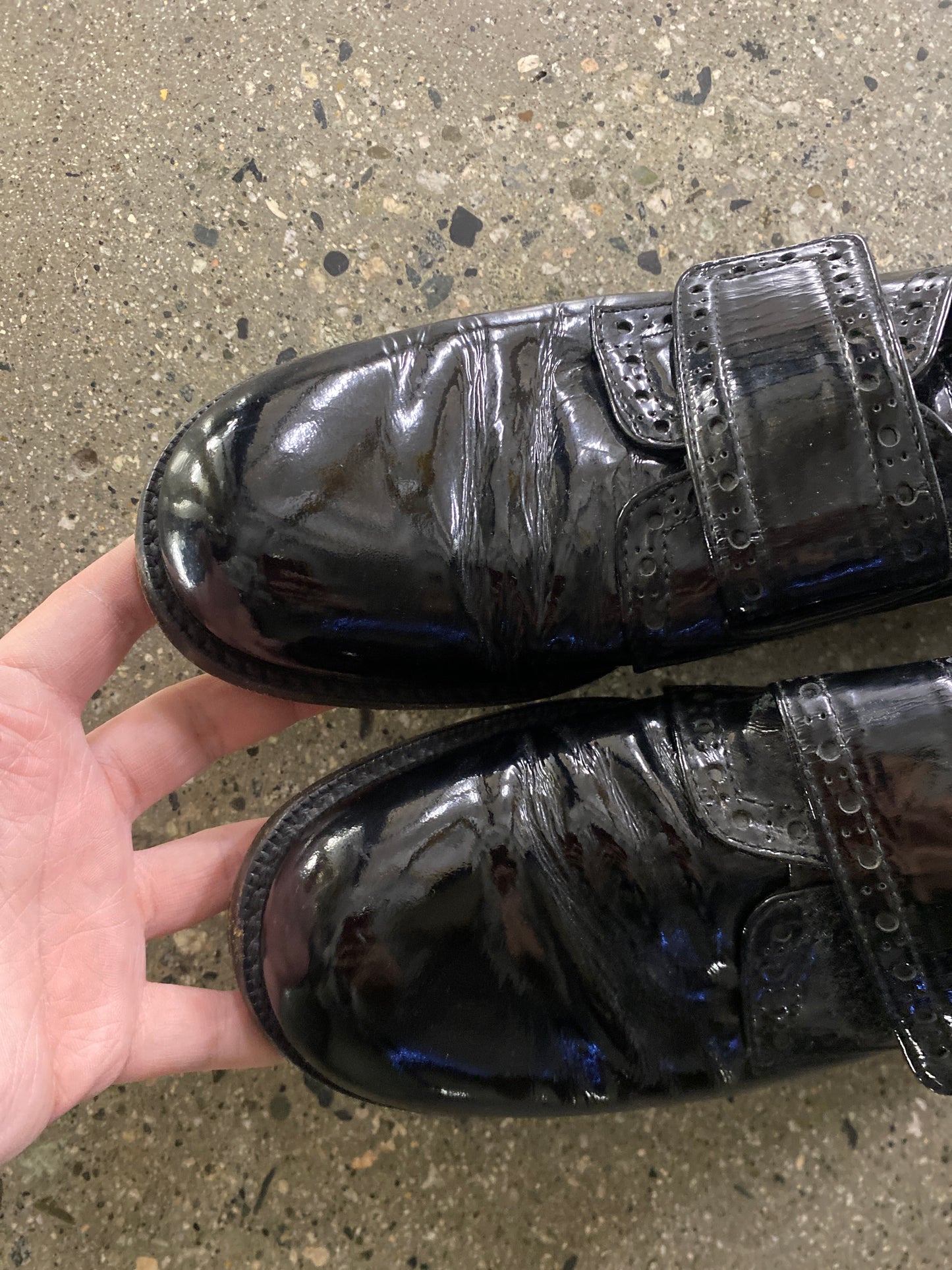 (Womens 5.5) Comme Des Garcon Tricot Patent Leather Shoe