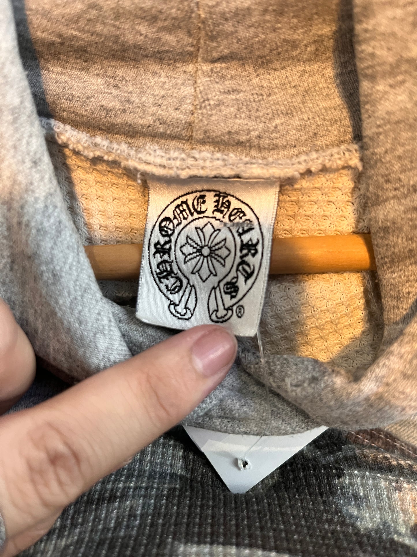 (S) Vintage Authentic Thermal Lined Chrome Hearts Hoodie