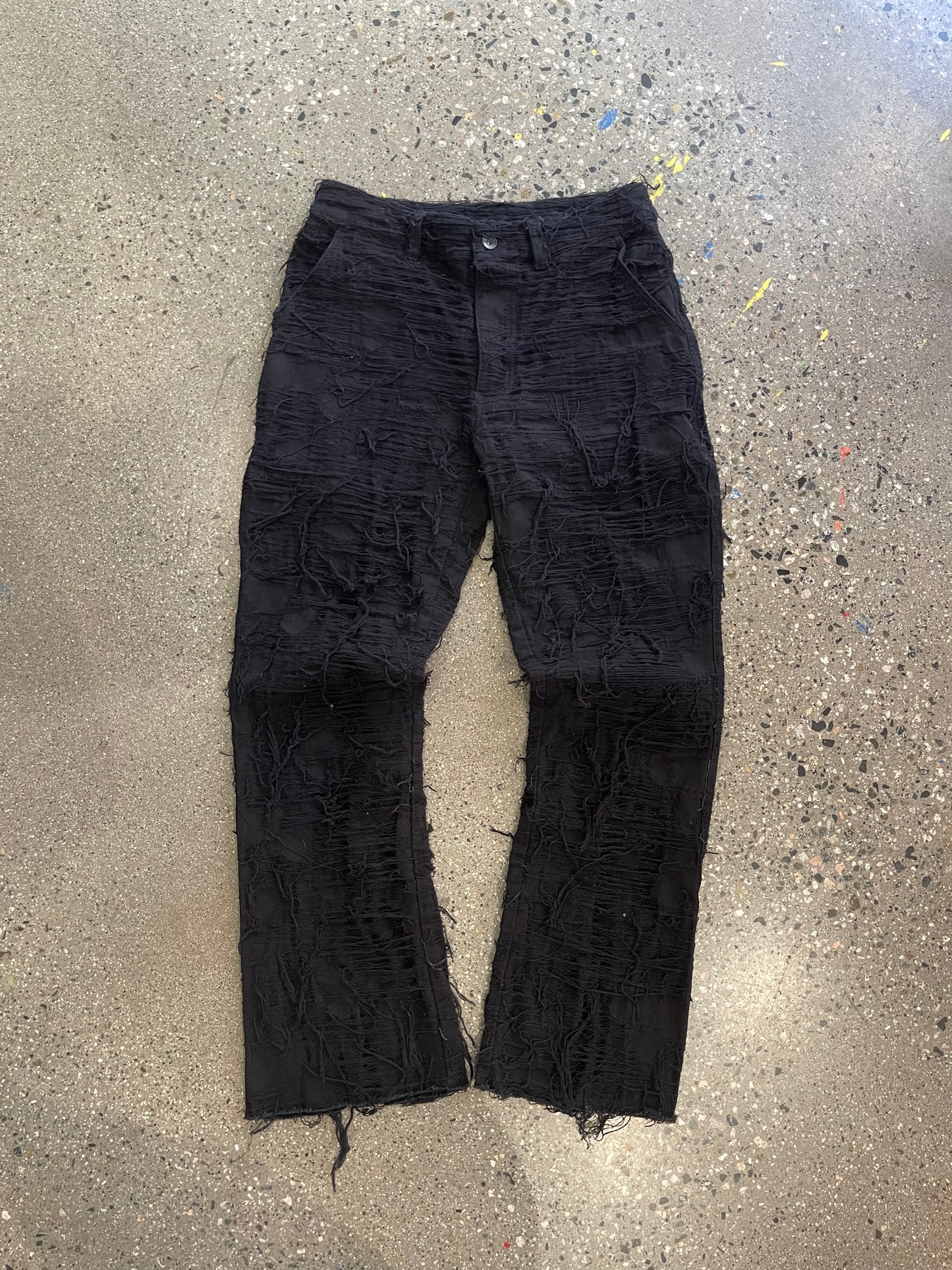 (28”) Troubled Waters Black Stitched Bottoms ( Retails for $400+)