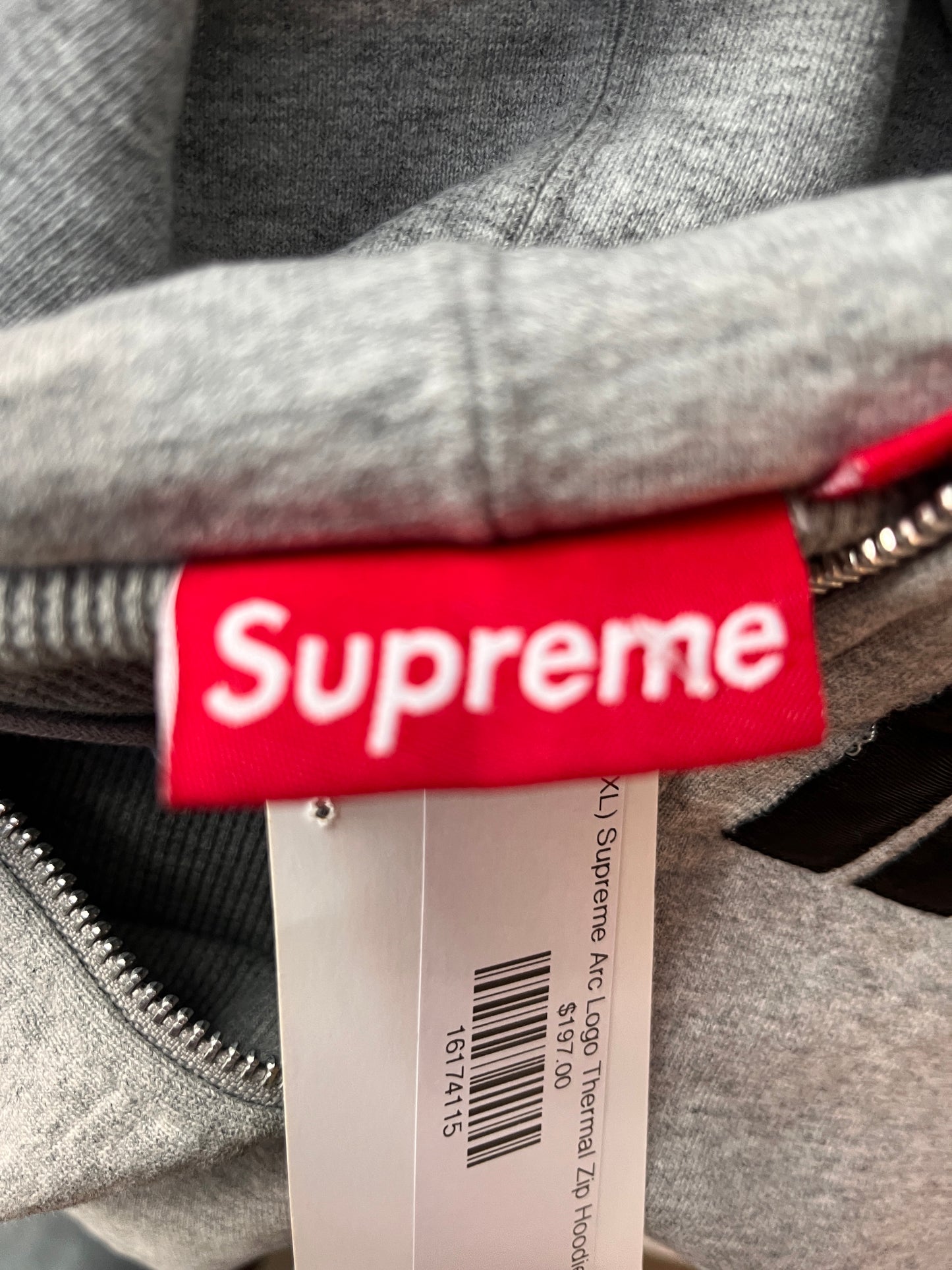 (XL) Supreme Arc Logo Thermal Zip Hoodie