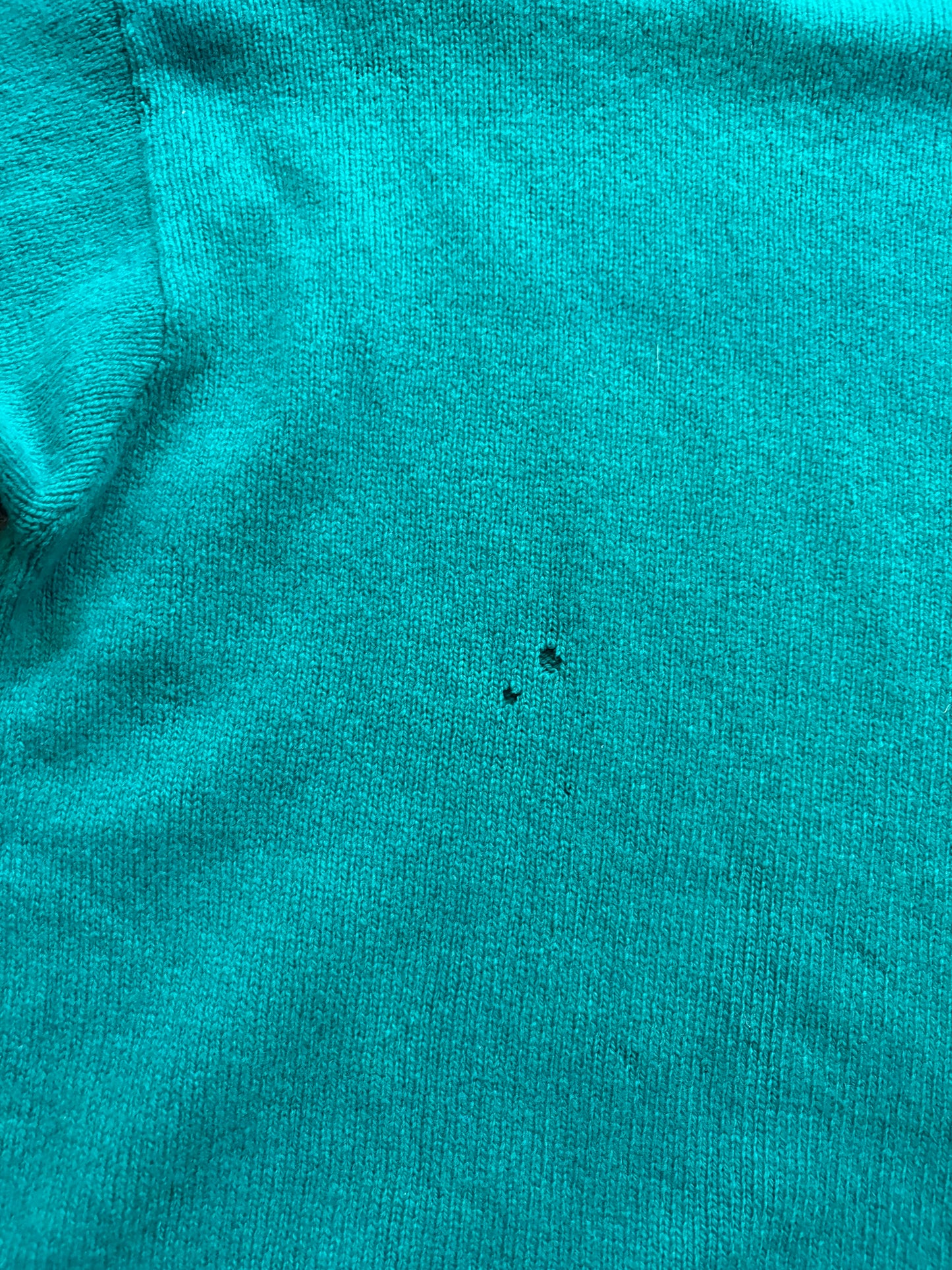 XL 1990s Teal Wool Polo Knit ( as is )