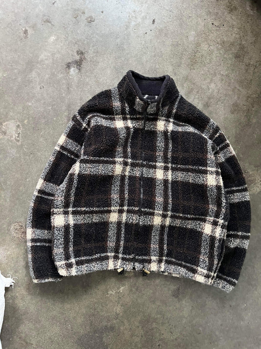 (L) Vintage Reversible Deep Pile Fleece