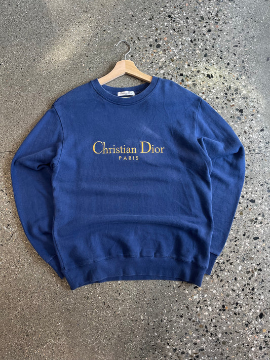(Large) 90s Navy Christian Dior Paris Crewneck
