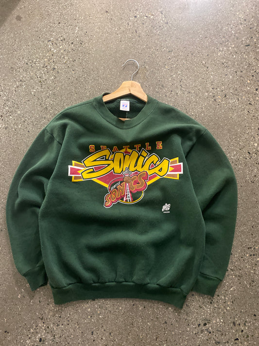 (S) 1990s Logo7 Seattle SuperSonics Crewenck