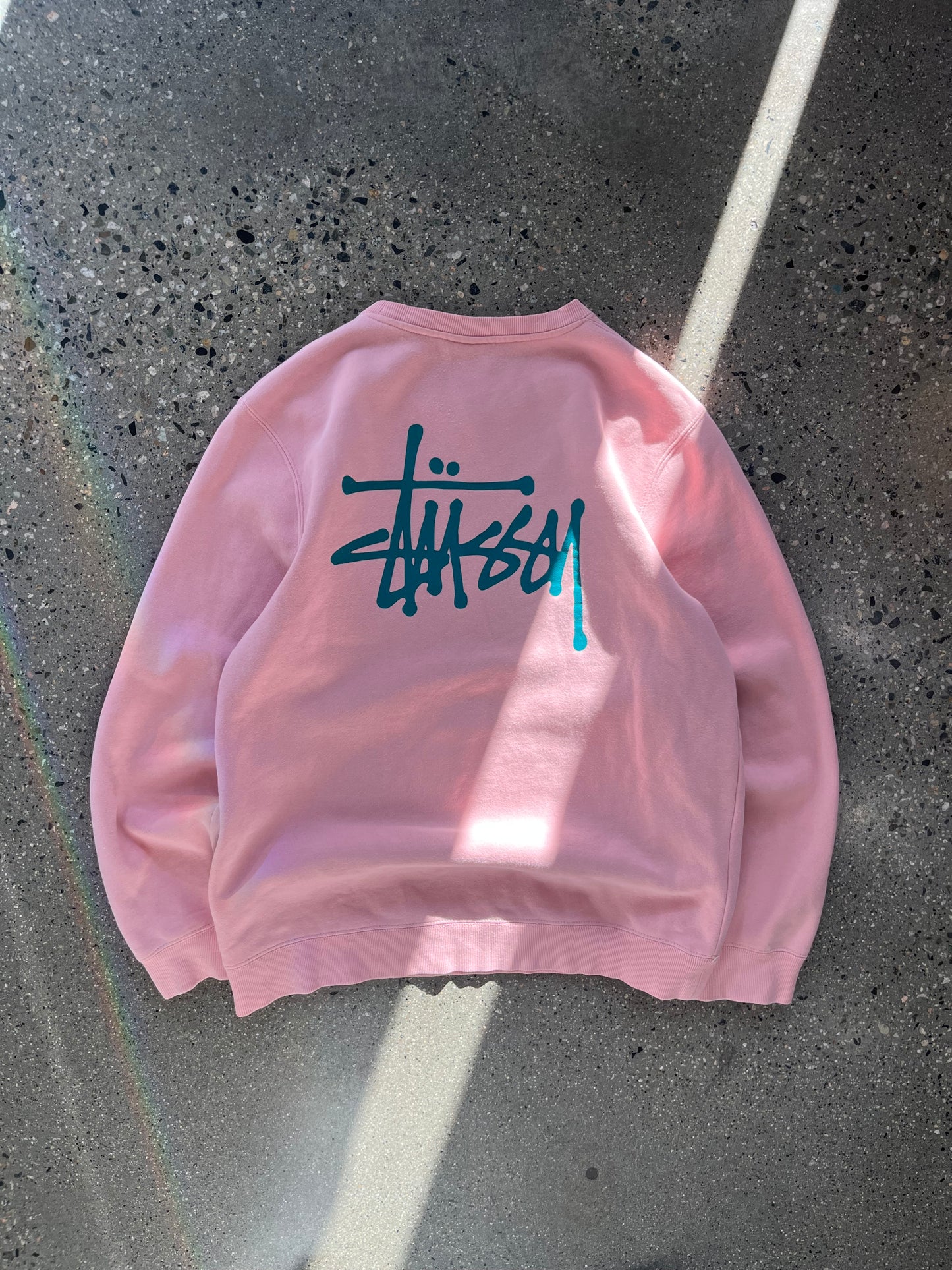 (L) Stüssy Script Baby Pink Sweater