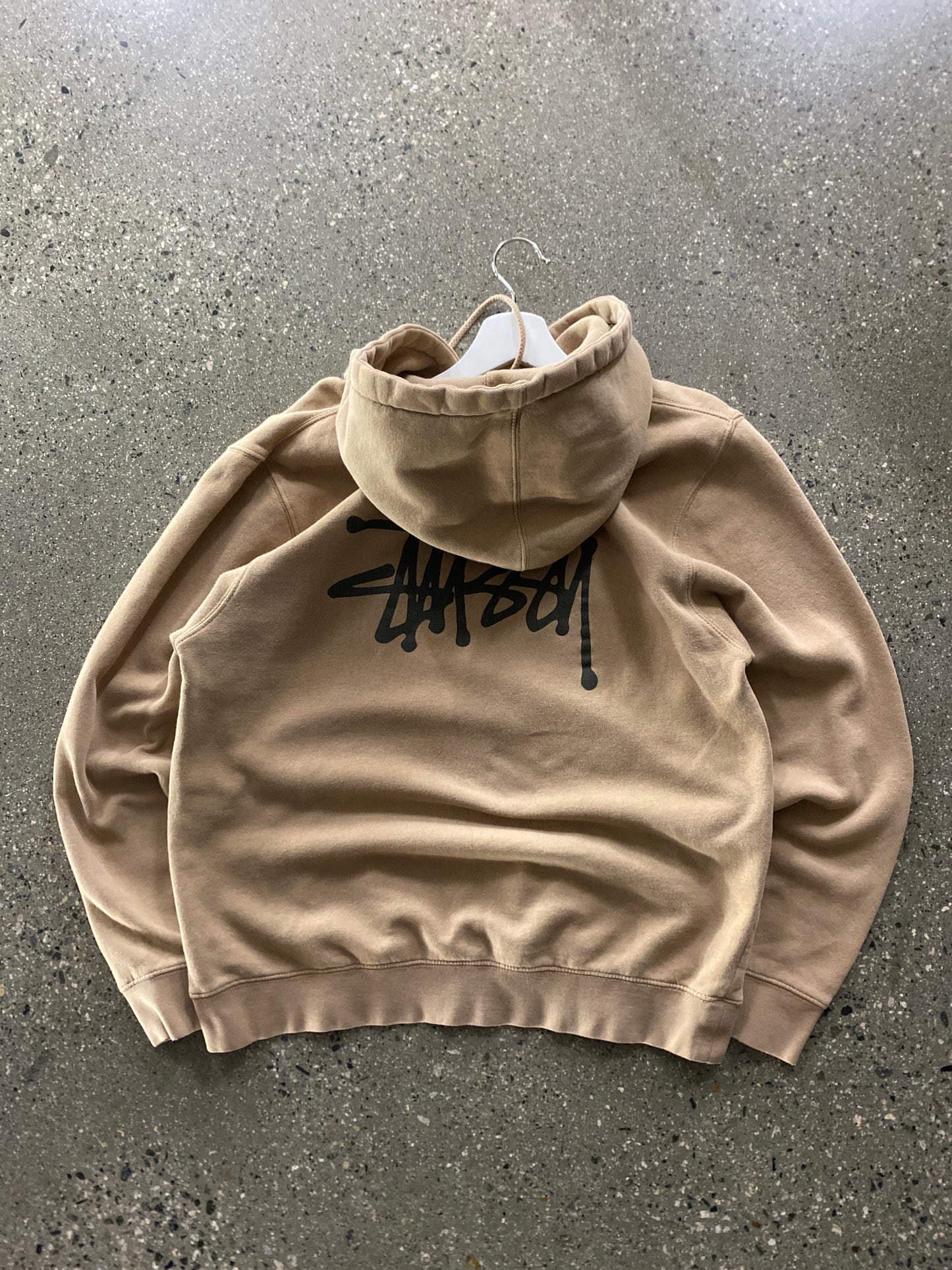 (M/L) Stussy Coffee Color Script Hoodie