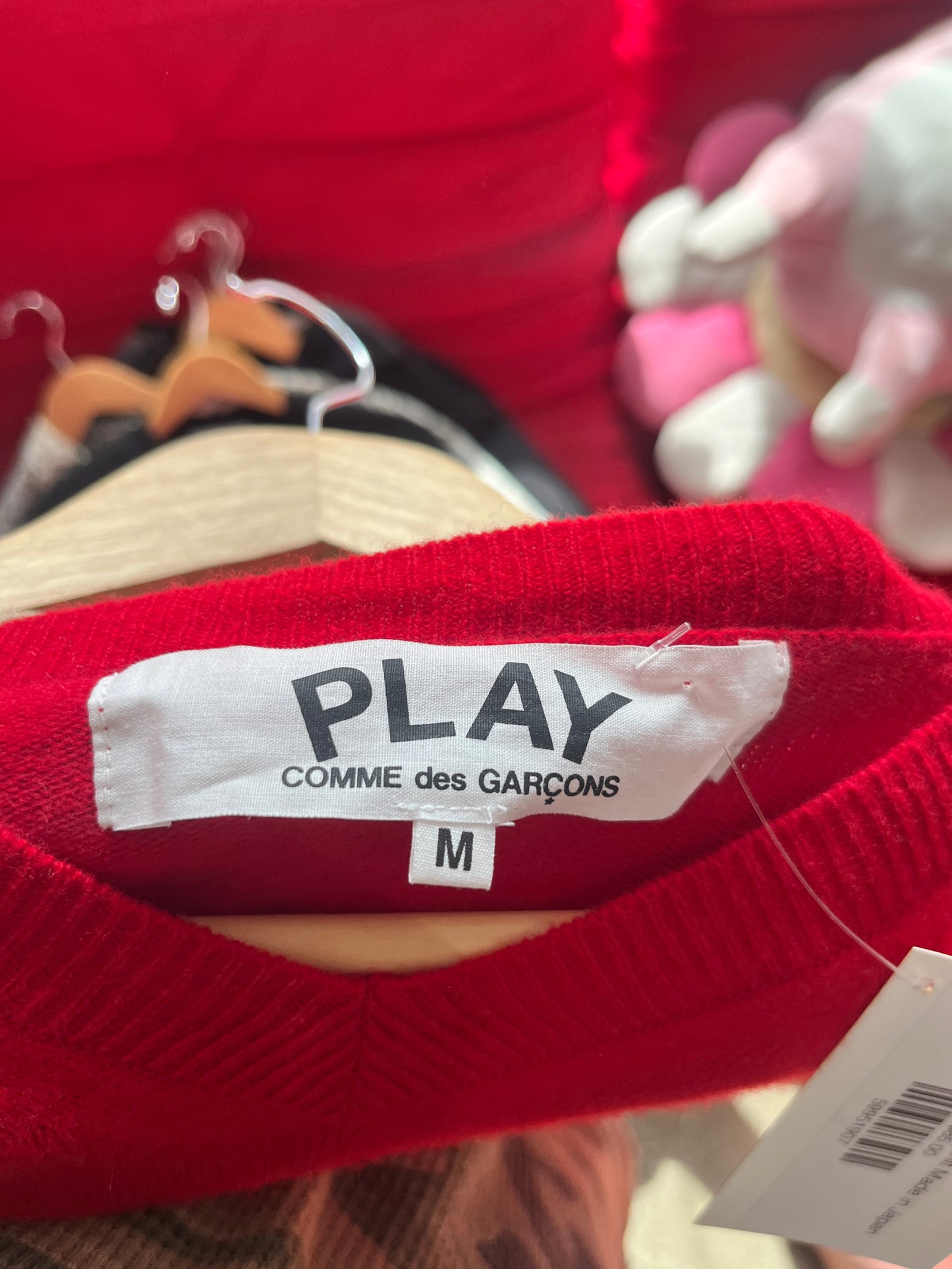 (M) CDG Play Red Knit Made in Japan