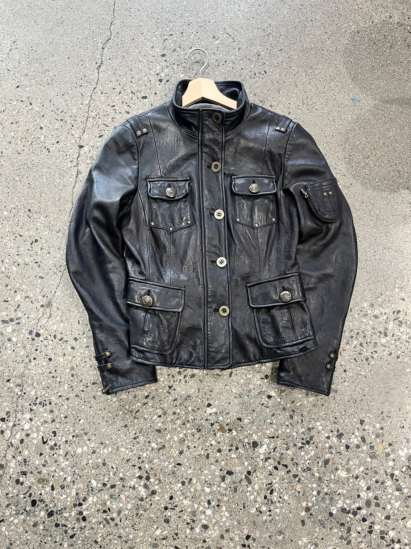 (Womens S) Danier Black Cropped Leather
