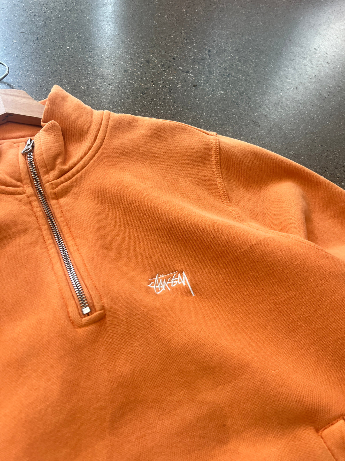 (S) Peach Orange Stüssy Half Zip