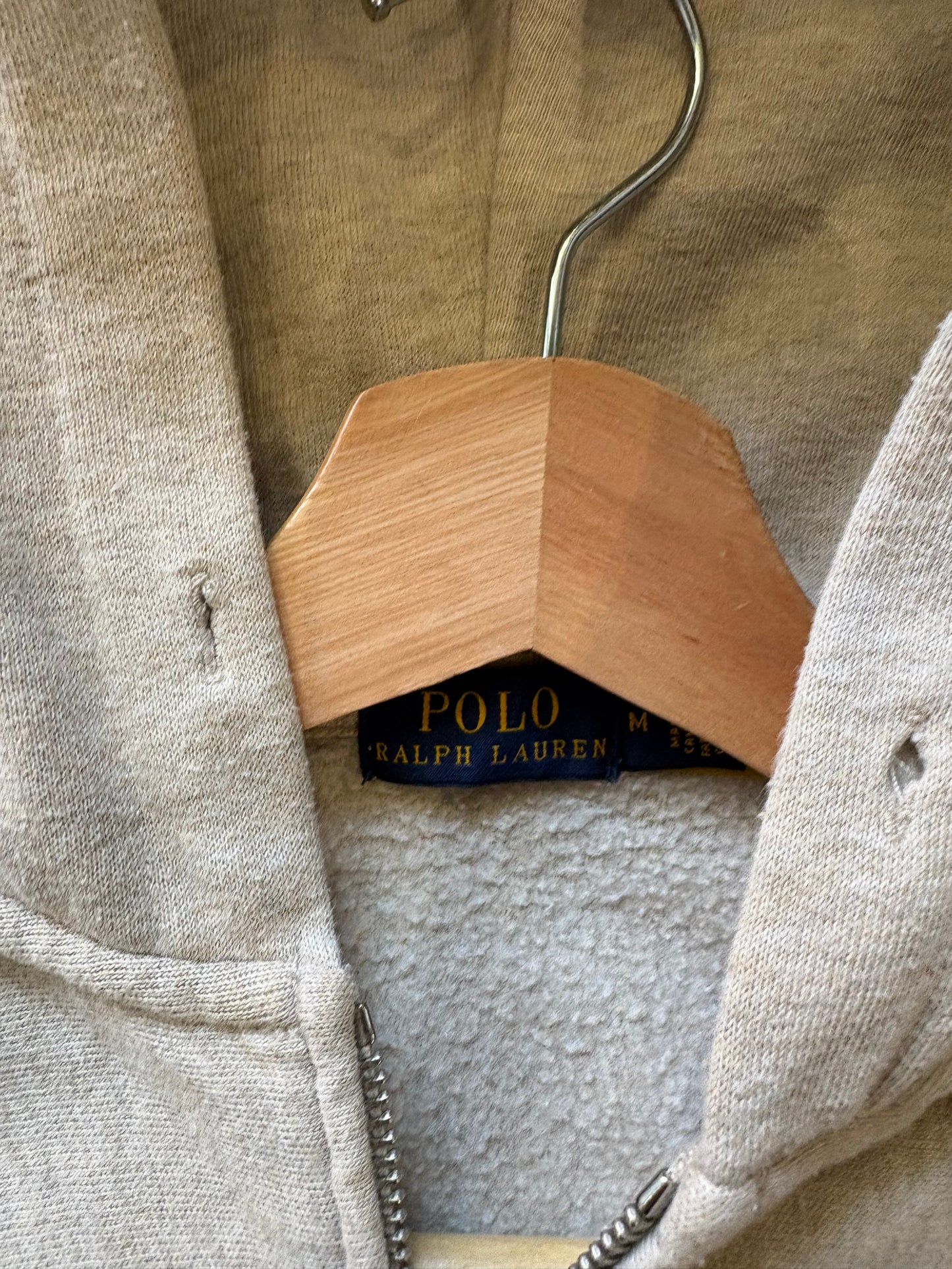 (S) Polo Ralph Lauren Zip Cream Hoodie