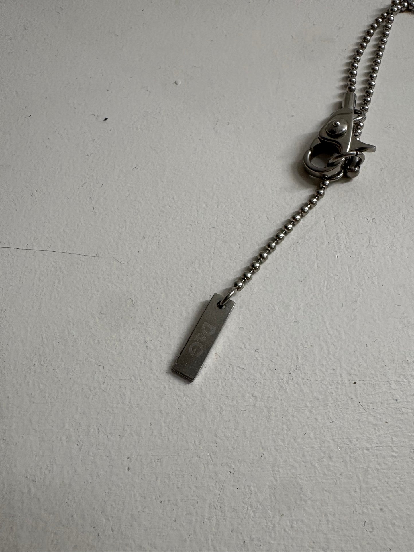(12”) D&G Stainless Silver Pendant + Ball Chain