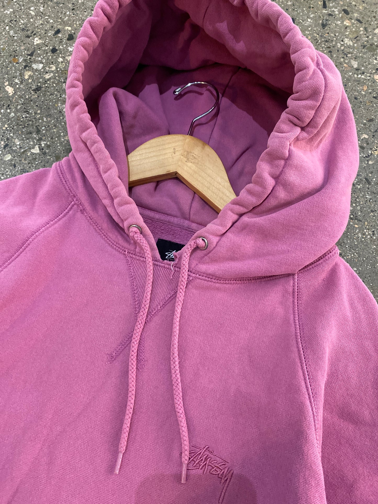 (L) Stussy Pink Small Script Hoodie