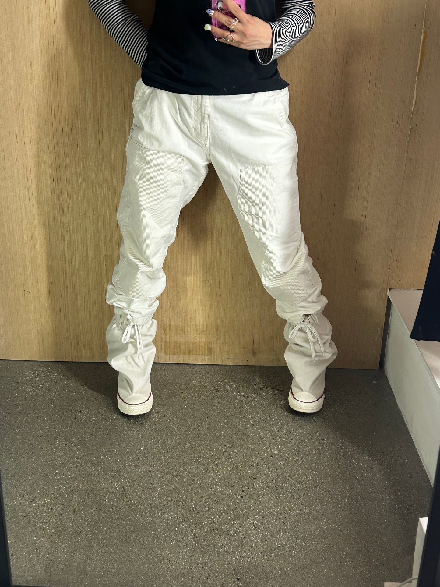 32” Stussy White Doubleknees with Cord