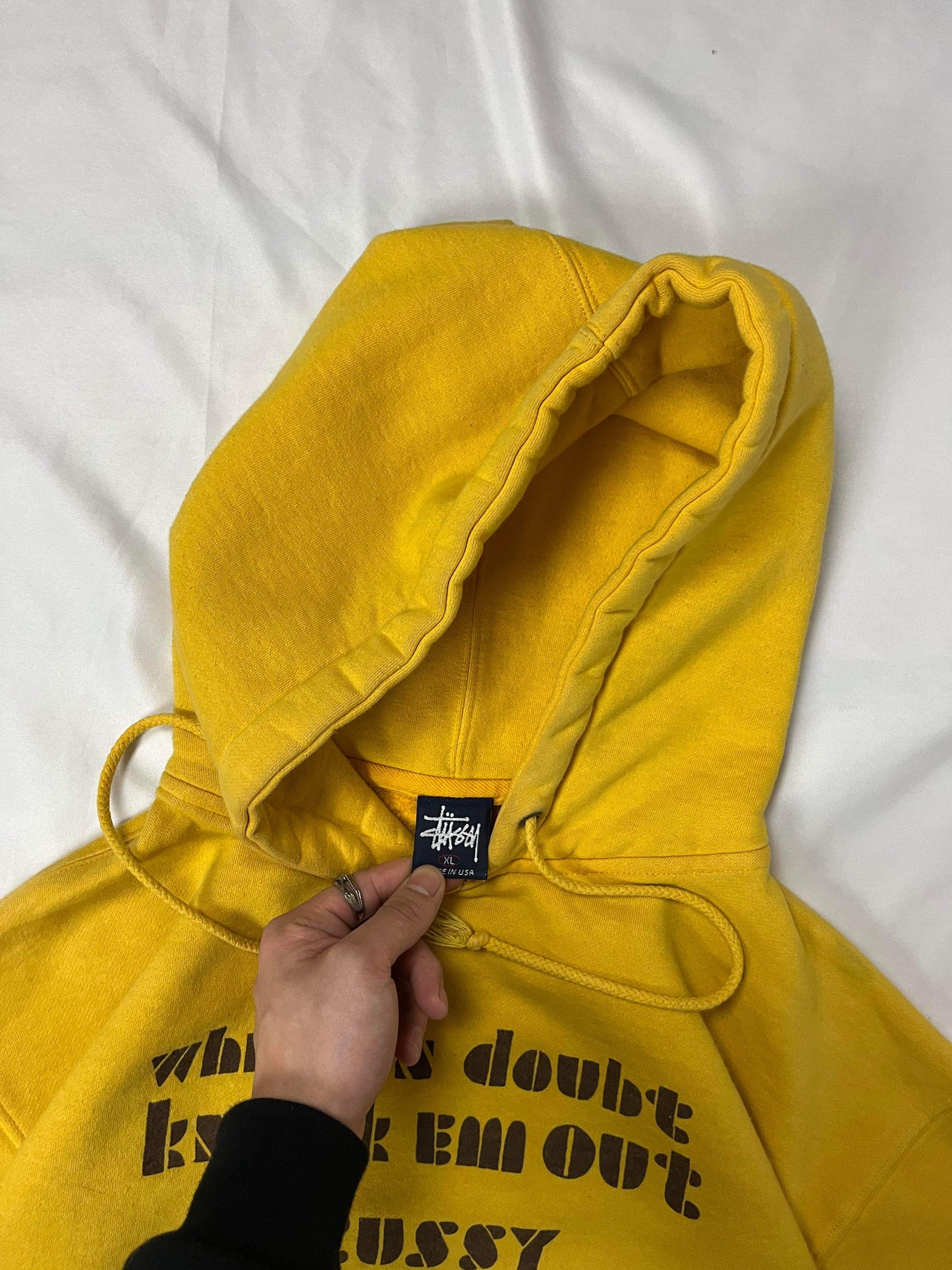 (XL/2X) 90’s Stussy Yellow Hoodie