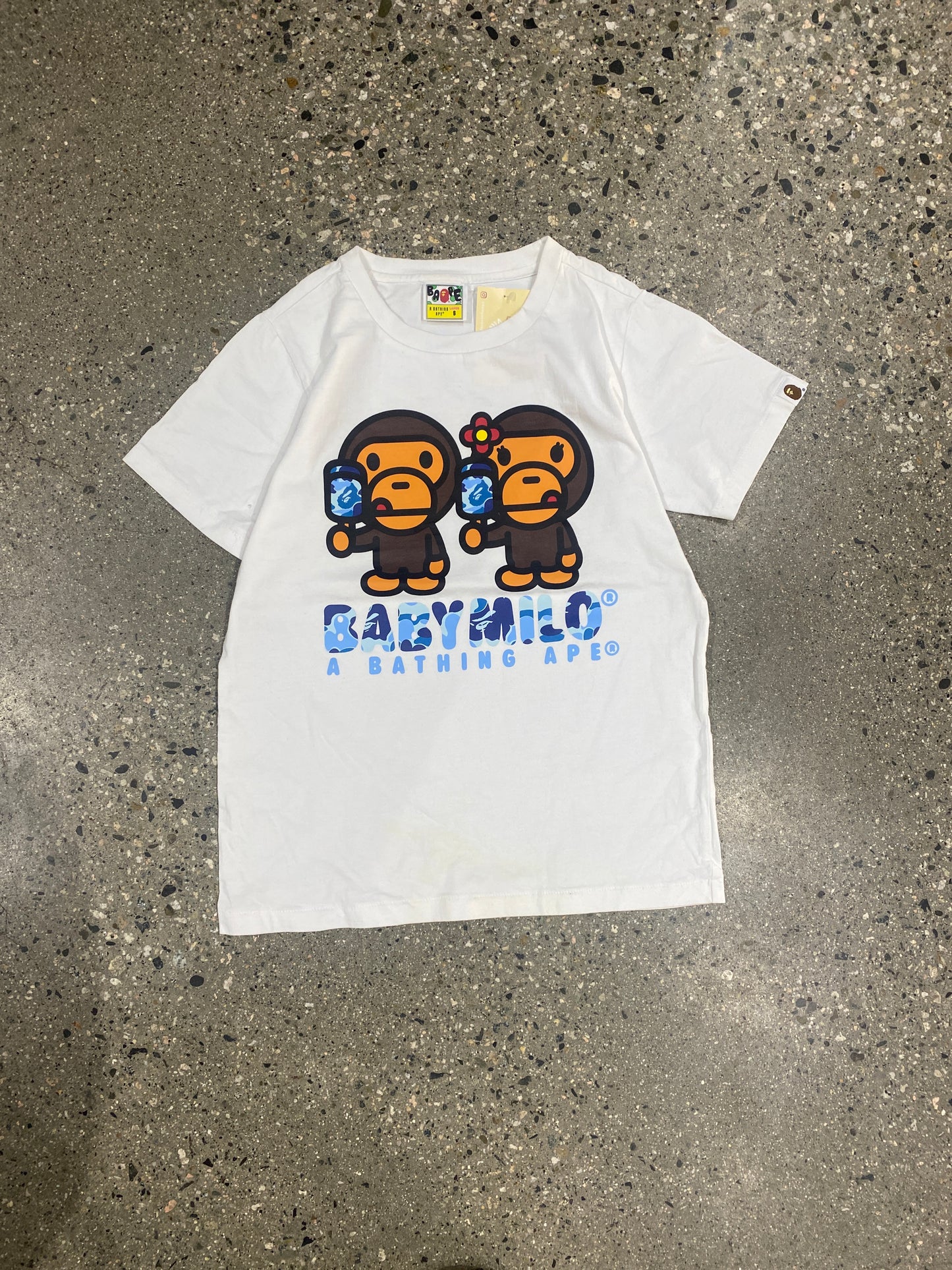 (Womens XS/S) Baby Milo Bape Tee Stained Tee
