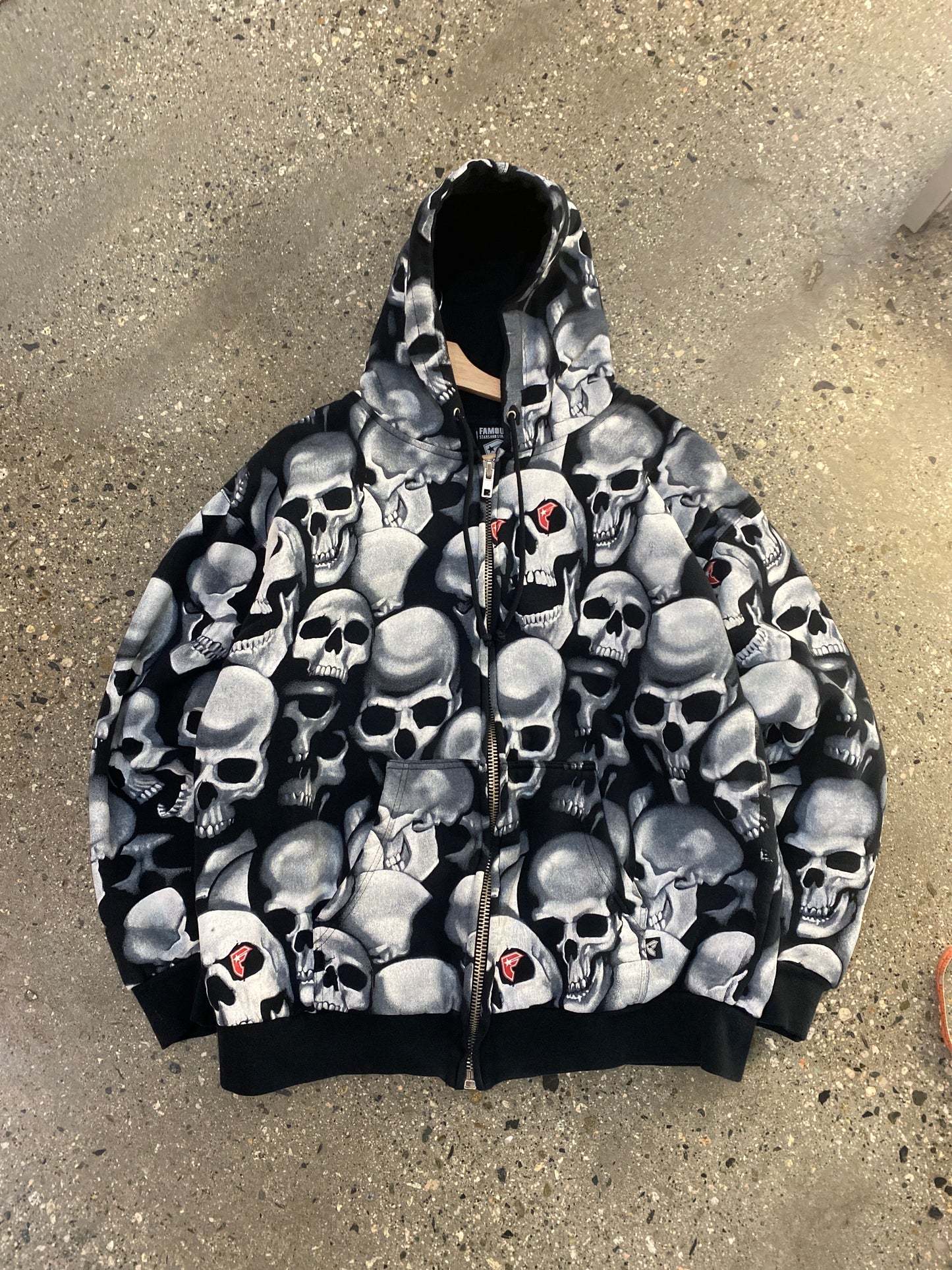 (L) Famous Stars and Straps Skull AOP Hoodie