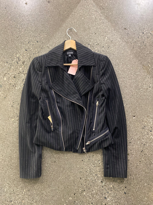 (Womens S) 1105-BEBE Pinstripe Jacket