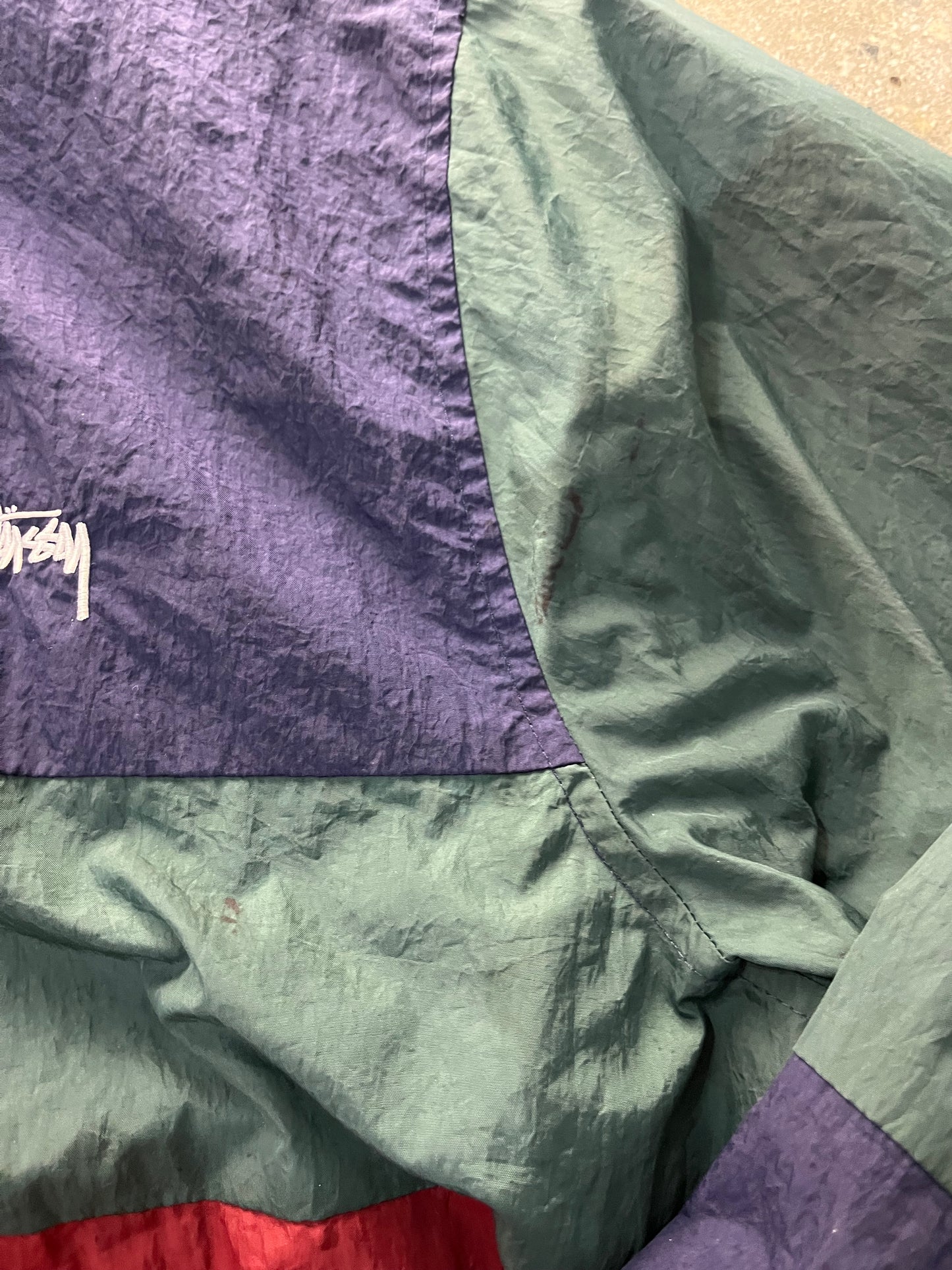 (S) uvic15 - stussy colorblock windbreaker