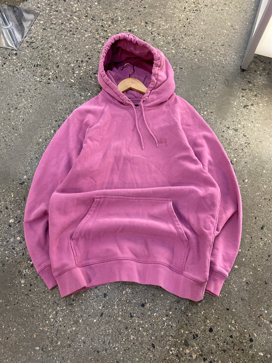 (L) Stussy Pink Small Script Hoodie