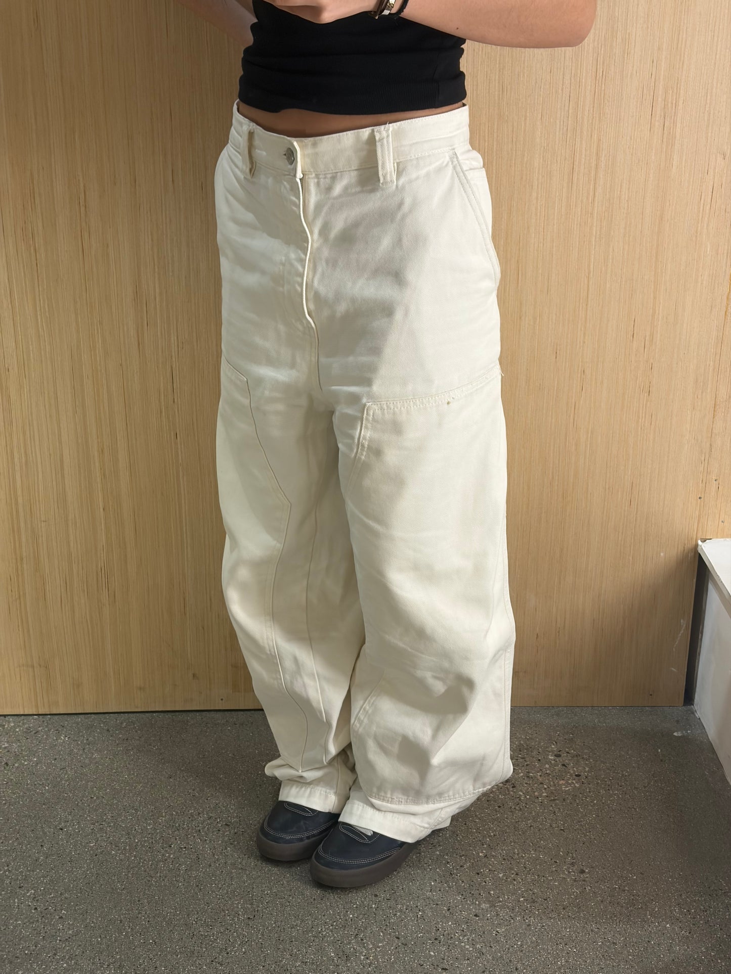 (34”) Stussy White Doubleknees ( Stains )