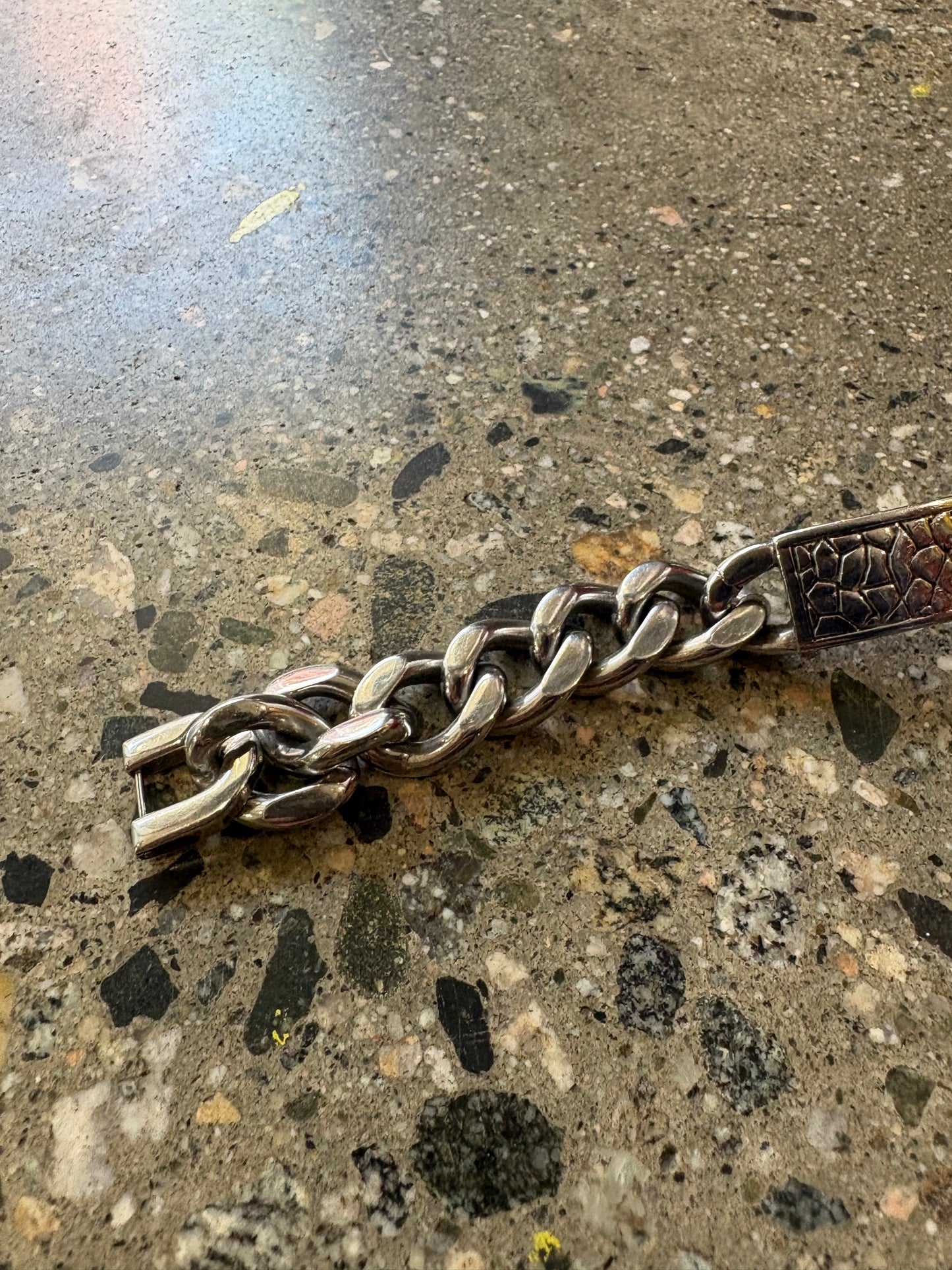 8” Chunky Silver Stainless Steal Gauntlet