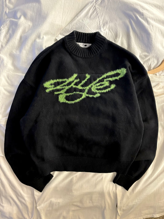 (M) 4YE Mohair Knit Script