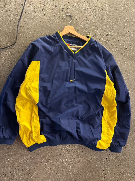 (2X) Vintage Small Swoosh Windbreaker Pullover ~ Michigan Colorway