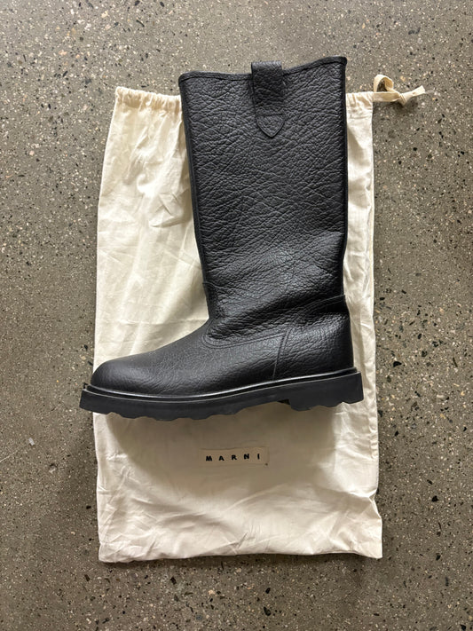 (EU44) Marni Black Leather Calf Boot *retail $1150