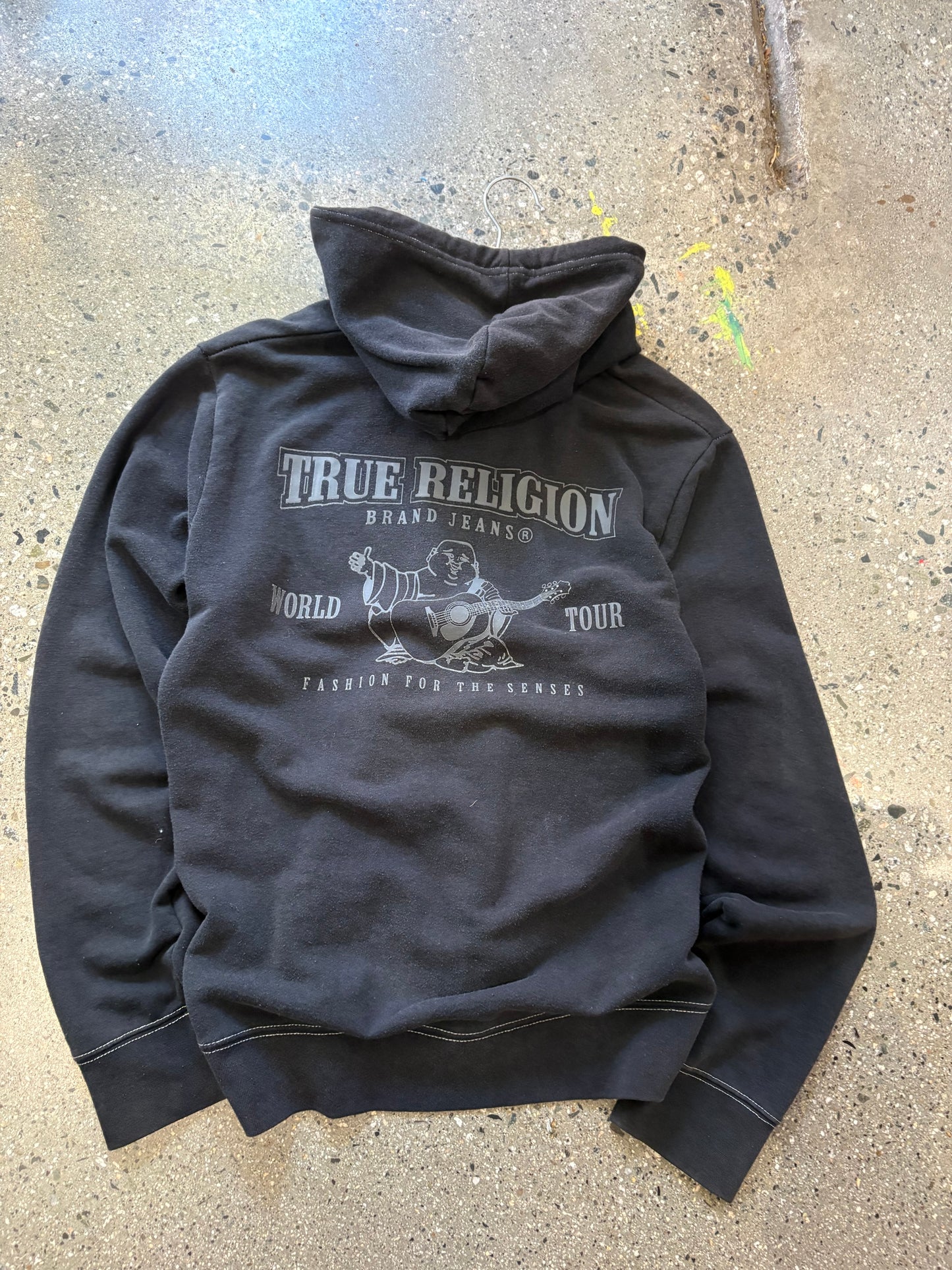 (S) Black True Religion Zip Hoodie