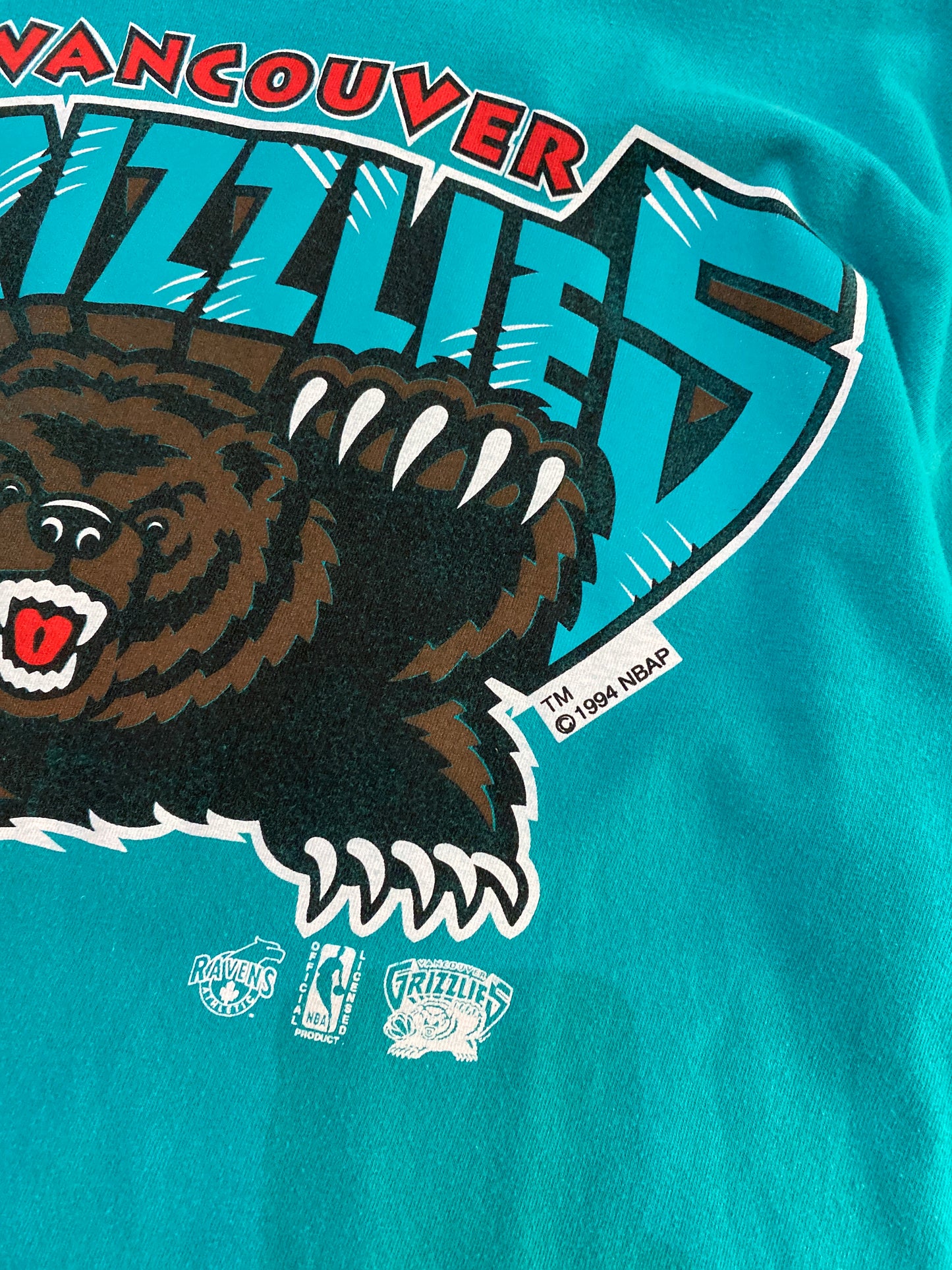 (L) A198 - 1994 Ravens Blue/Green Van Grizz Tee